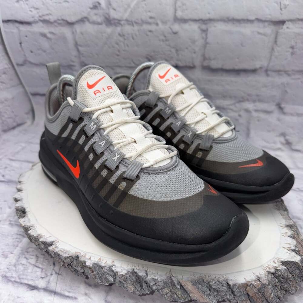 Nike Air Max Axis Running Shoes Youth Size 6.5Y Wolf Gray Crimson AH5222-003 EUC